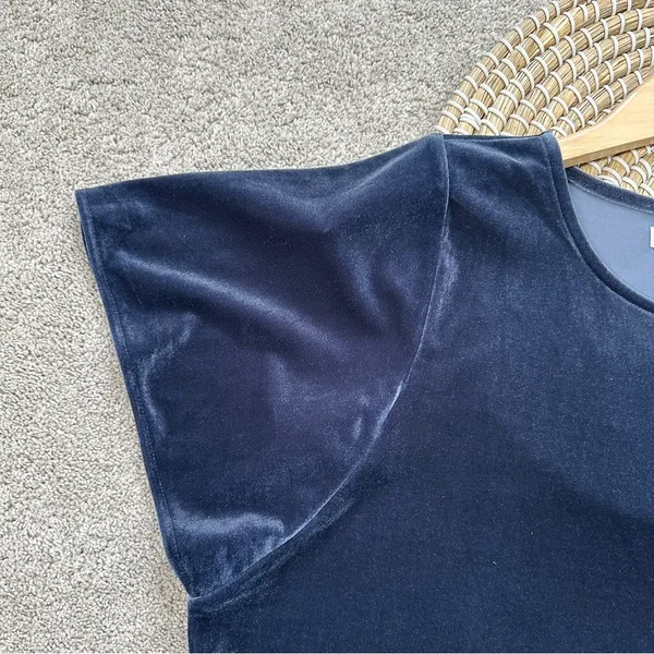 Madewell Velvet Butterfly Top Shortsleeve Fairy Whimsigoth Grunge in Deep Navy M - Image 5