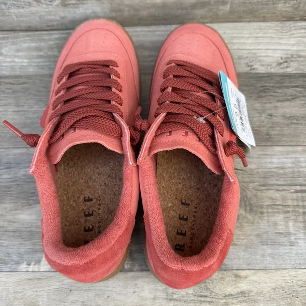 Reef Lay Day Seas Womens 9.5 Red Duo Suede Sneakers CJ7204 New - Image 6