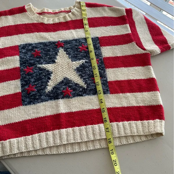 Marisa Christina American Flag Crewneck Knit Sweater - Image 3