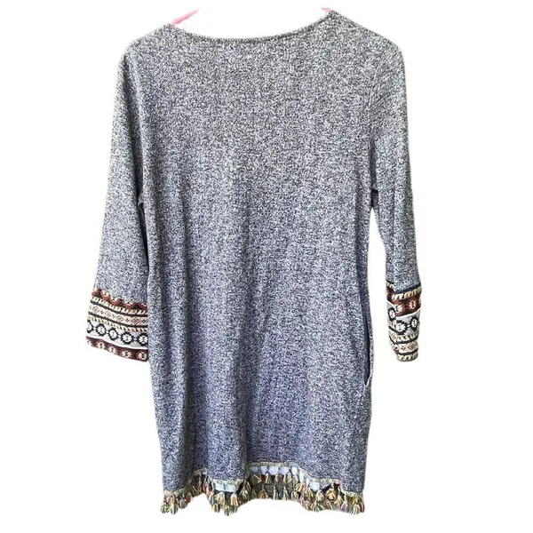 Entro Size M boho festival dress. Embroidered Tassels fringe Aztec - Image 3