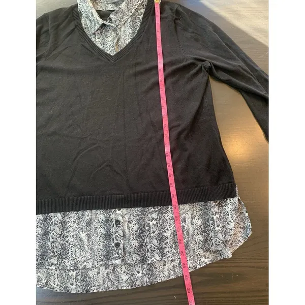 Adrianna‎ Papell Layered Sweater Shirt Tunic Top Women XL Office Church Career - Image 9
