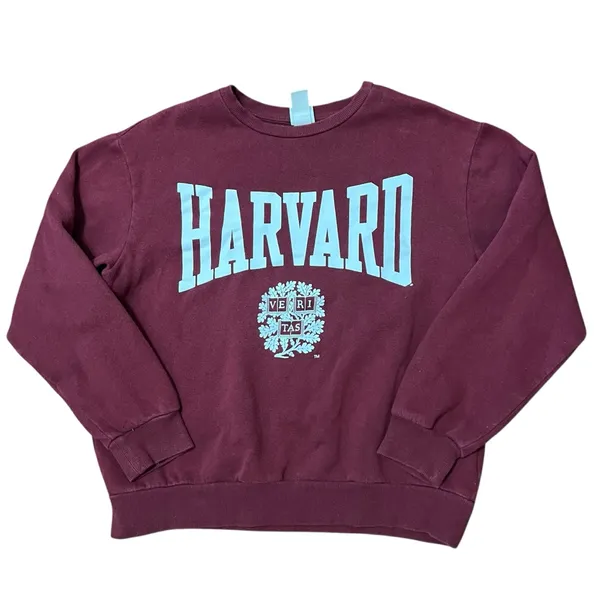 Harvard H&M Crimson Crewneck Sweatshirt Sz S Varsity Collegiate Logo Pullover - Image 6
