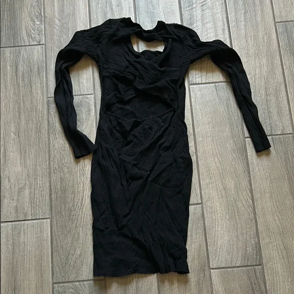 Hera Collection Black Long Sleeve Bodycon Dress - Image 3