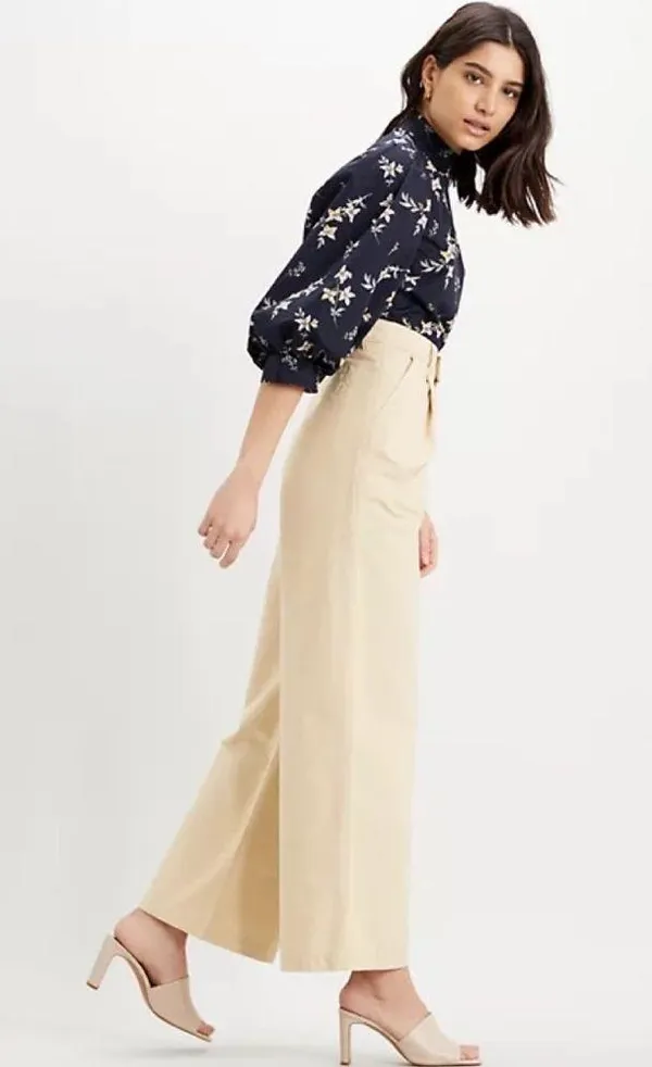 NWT LEVI’S PLEATED HIGH LOOSE PANTS 90’S STYLE KHAKI SZ-27 x 32 - Image 3
