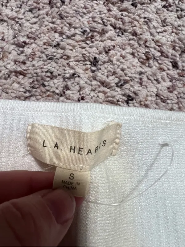 L.A. Hearts Women’s Size Small Tube Top White Cream Ribbed Cropped Stretch Soft - Image 6