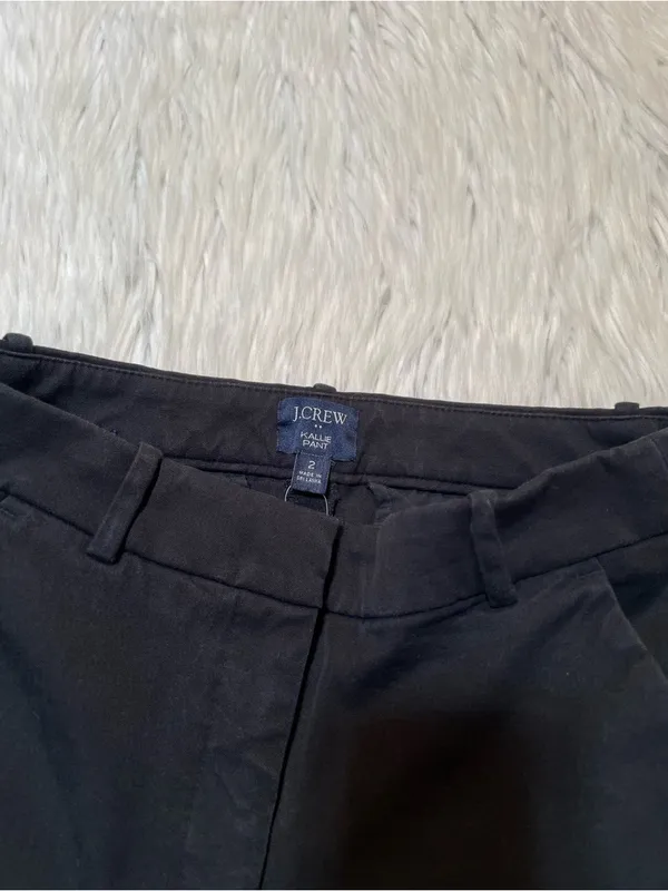 J. Crew Factory Women's Sz 2 Kallie Straight-Leg Pant Black Stretch Cotton BO899 - Image 8