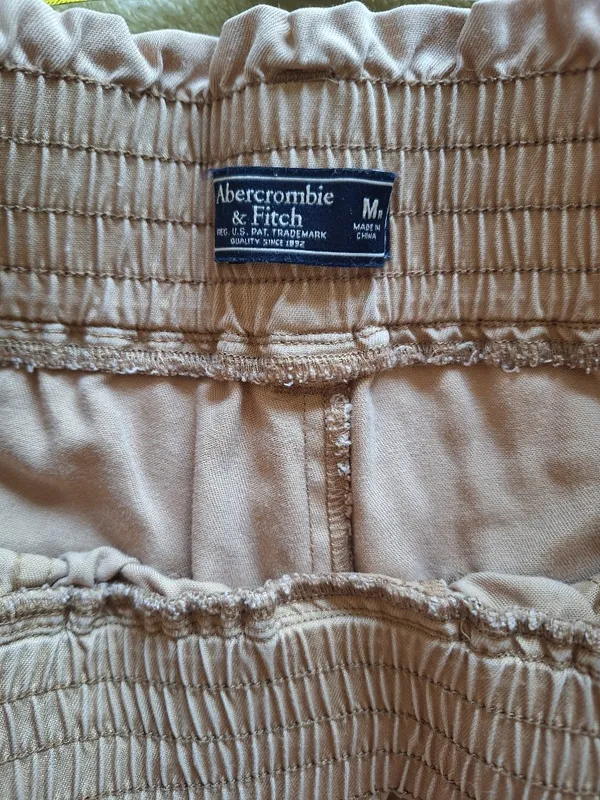 Abercrombie & Fitch 100% Lyocell Tan Paperbag Waist Jogger Pants M - Image 5