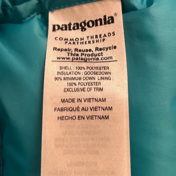 Patagonia Down Puffer Vest Gray‎ Small - Image 9
