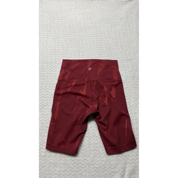Lululemon wunder High-Rise Biker Short 8 Red Merlot Diamond Dye Nulu Size 4 - Image 3
