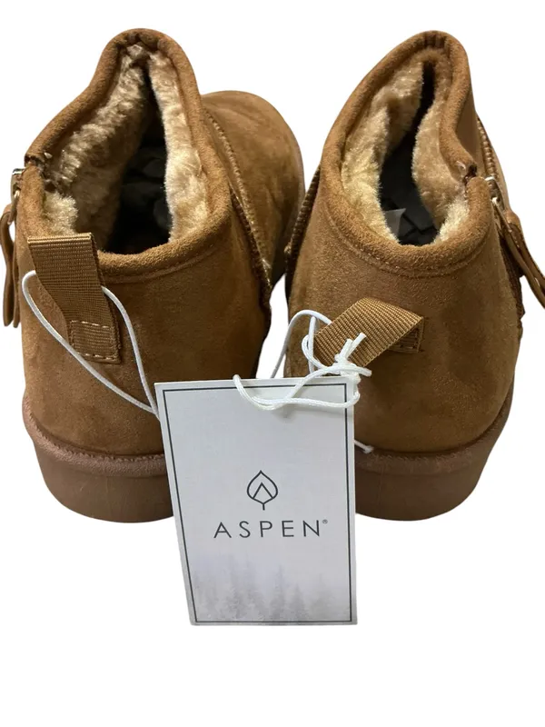 ASPEN Mini Side-Zip Faux Shearling Boots 7 Chestnut $49 Retail NEW - Image 7