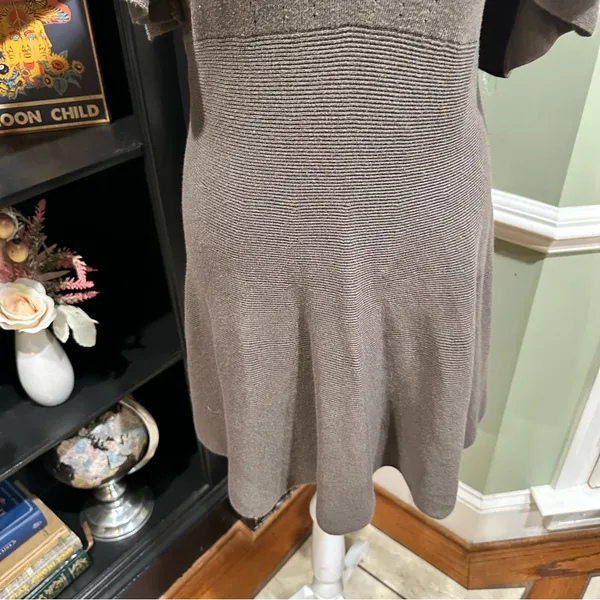 Free People “Cozy Nights” Fit & Flare Knit Dress – Taupe – Size Medium - Image 5
