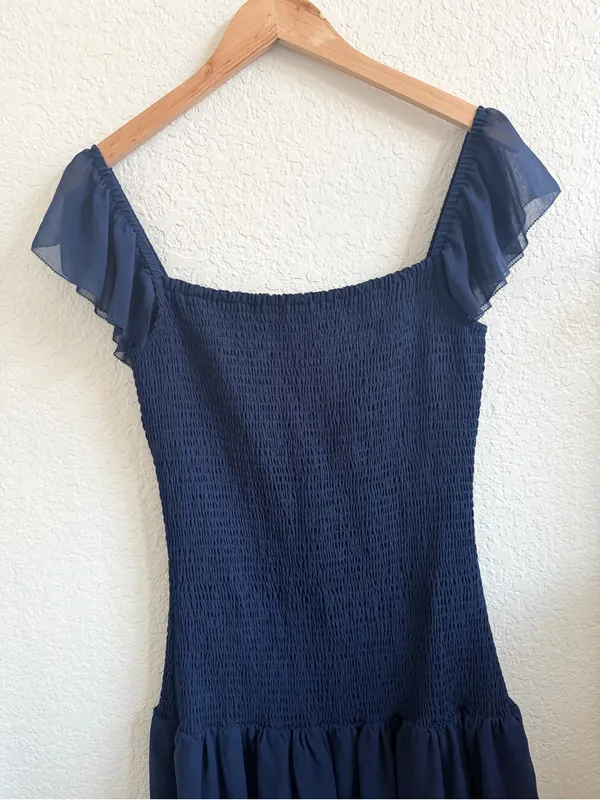 ARITZIA Wilfred Eldorado Mini Dress Smocked Square Neckline M - Image 6