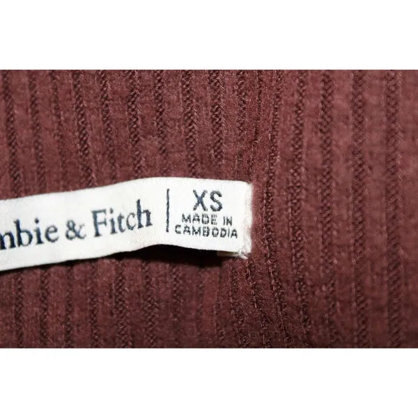 Womens Abercrombie & Fitch Brown Ribbed Knit Wide Leg Pants with Pockets Size XS - Image 4