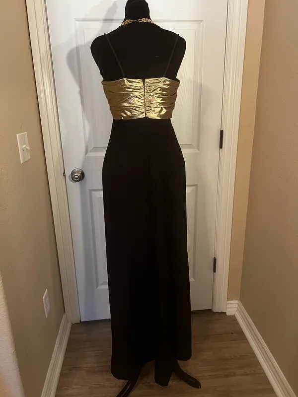 Vintage fancy black and gold bridesmaid wedding guest dress - Image 3