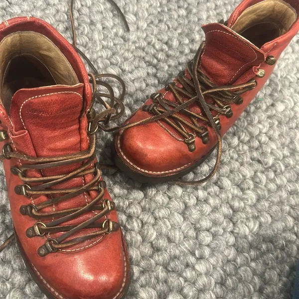 Frye Archie Hiking Red Leather Boots Women Size 7B - Image 9