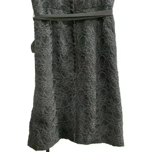 Mori‎ Lee Dark Gray Lace Evening Gown Size 10 Sleeveless V-Neck Short Dress - Image 6