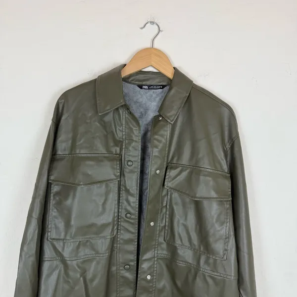 Zara FAUX LEATHER OVERSHIRT - Image 8