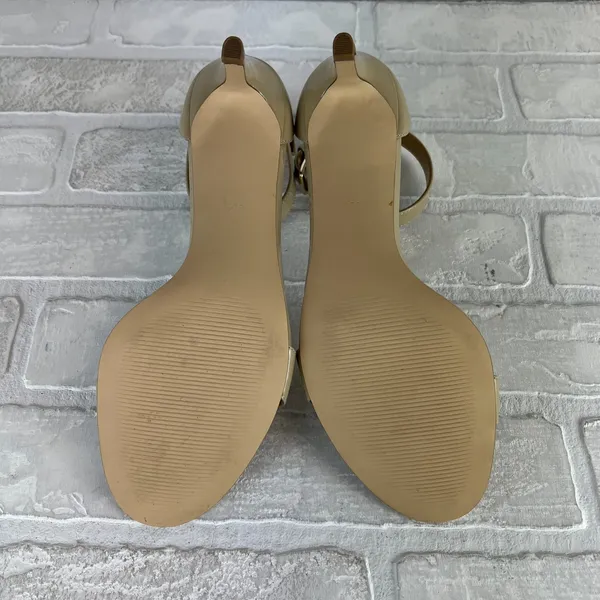 Talbots Heels Womens 8 Nude Patent‎ Leather Ankle Strap Kitten Open Toe Classic - Image 10