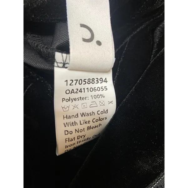 NEW Commense Black Velvet Velour Long Sleeve 1/4 Zip Polo Mini Dress Size XS - Image 5