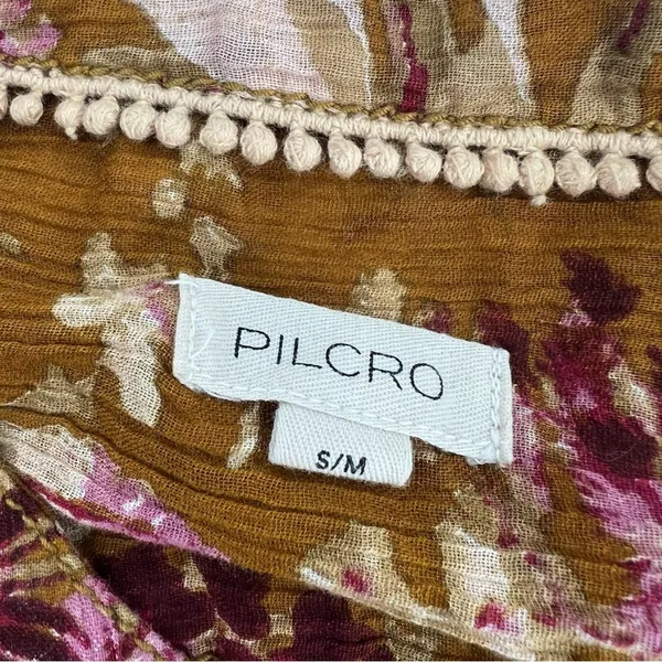 Anthropologie‎ Pilcro Short Sleeve Batwing Floral Button Up Blouse S/M - Image 6