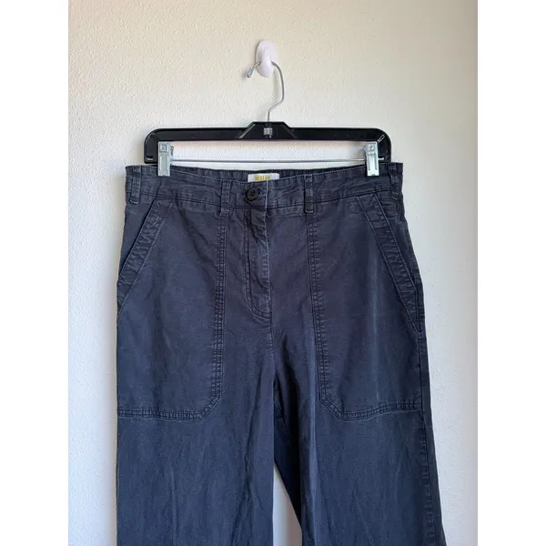 MAEVE Anthropologie High Rise Wide Leg Dark Blue Utility Cargo Pants Womens 10 - Image 4