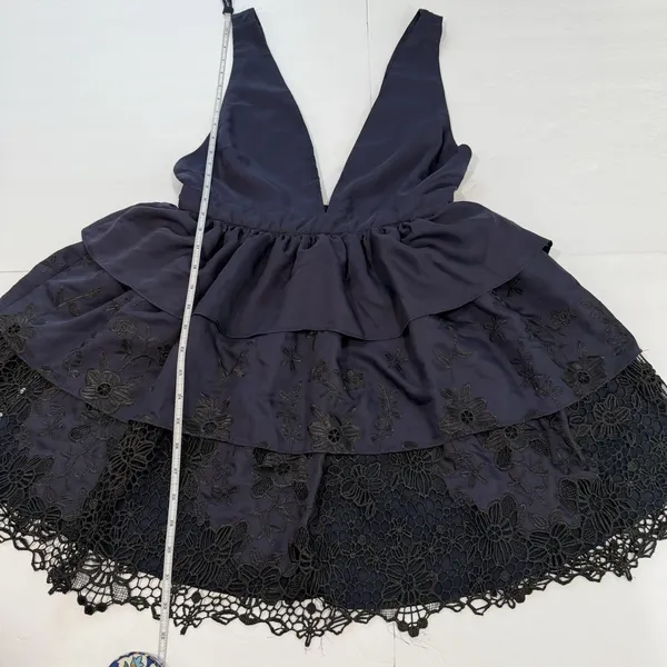 NWT Lovers + Friends‎ Revolve Navy Blue Cleo Lace Mini Dress Size MEDIUM - Image 9