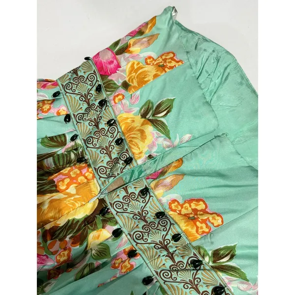 Vintage Y2K Plenty Silk Strapless Floral Bubble Hem Mini Dress Size 8 FLAW - Image 7