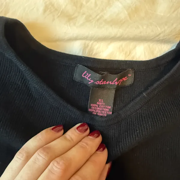 Lily Stanhope Vintage Martini Knit Tee Black Size XL - Image 4