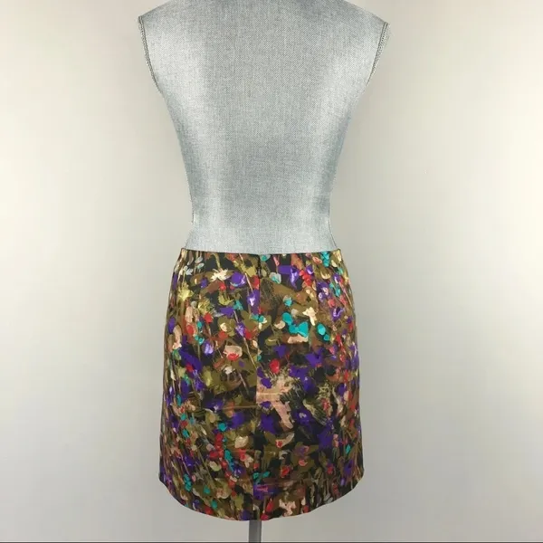 J. Crew Abstract Printed Cotton Sateen Mini Skirt Sz 0 Business - Image 4