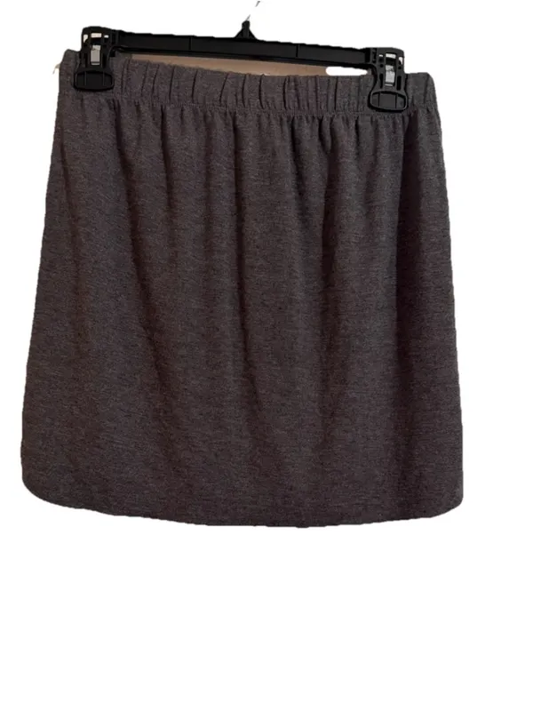 Heritage Charcoal Gray Elastic Waist Skirt with White Logo - Image 3