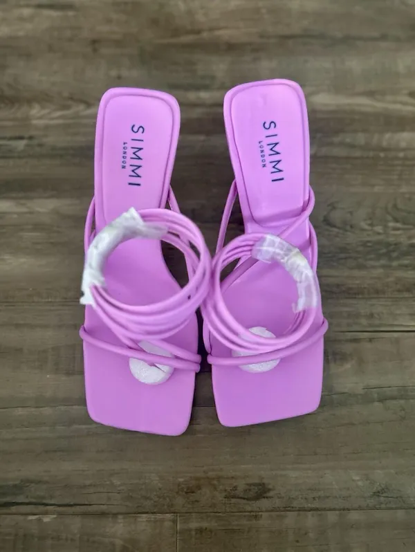 Simmi London Alisa Pinkish Purple Strappy Wraparound Sandals Size 8 - Image 2