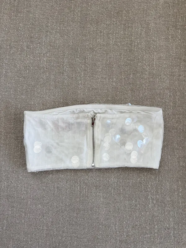 Edikted Tink Sequin Bandeau Top - Image 4