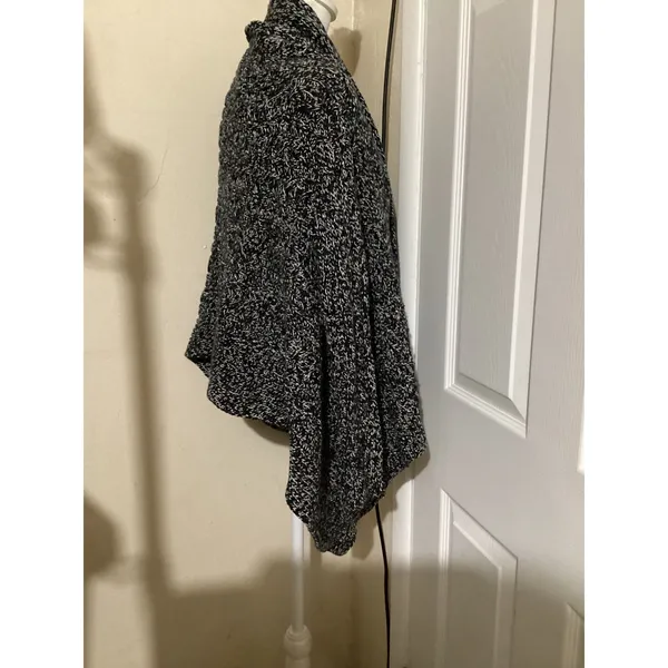 Ralph Lauren Women XL Black White Marled Knit Open Front Cardigan Sweater Pony - Image 3