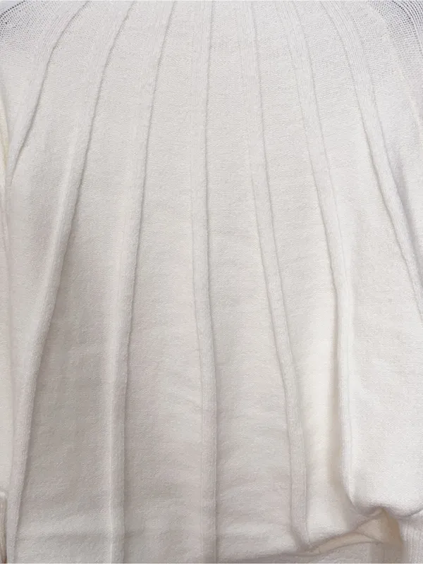 Miss Sparkling Ivory Ribbed Mock Neck Dolman Sleeve Sweater Size XL NWOT - Image 3