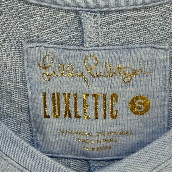 Lilly Pulitzer Luxletic Clifford Top S‎ Blue Drop Shoulder Lounge Relaxed Soft - Image 9