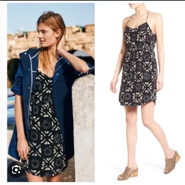 Madewell Starview Batik Grid Silk Dress Sz 2‎ - Image 2