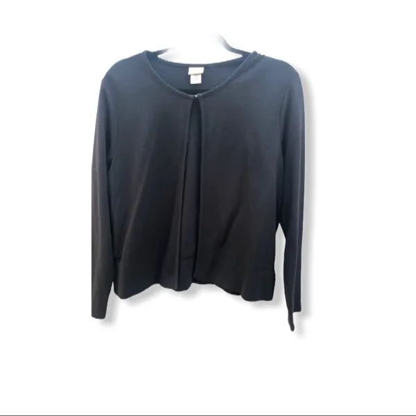 L.L. Bean Soft Cardigan Black Petite Size undefined - Image 11