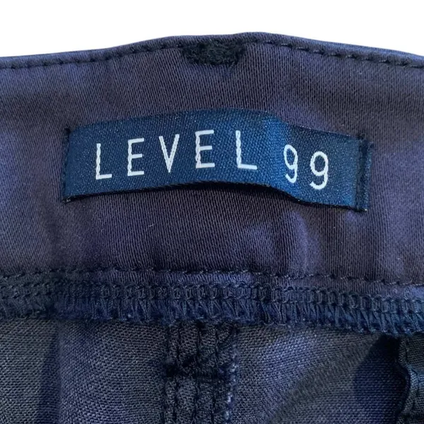 Level 99 Trousers Women 31 Navy Blue Zip Pocket‎ Stretch Slit Hem Dark Academia - Image 4