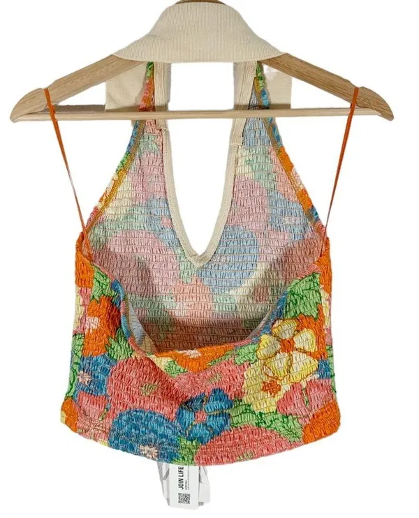 NEW ZARA Floral Print Halter Top Size Large - Image 3
