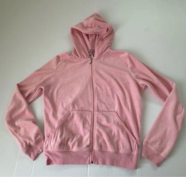 Juicy Couture Vintage Y2K Pink Velour Hoodie, L - Image 2