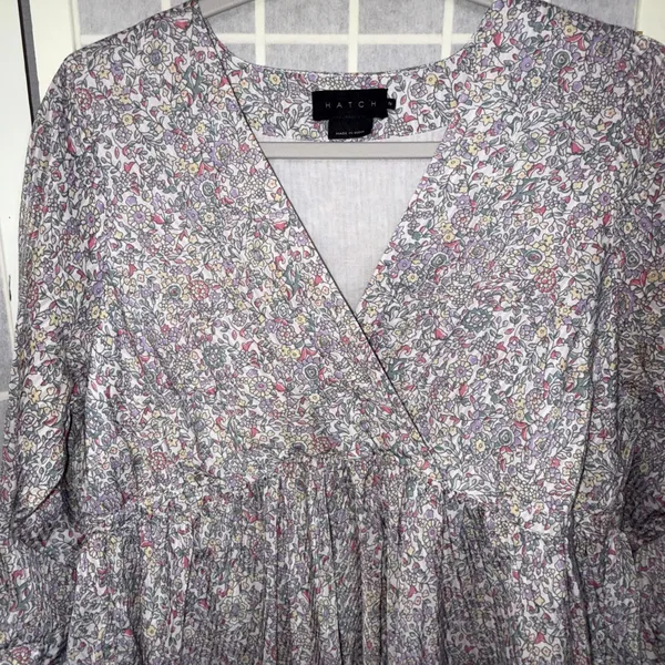 HATCH Long Sleeve Knee Length Whimsy Floral Cottagecore Maternity Dress Sz‎ 2 - Image 2