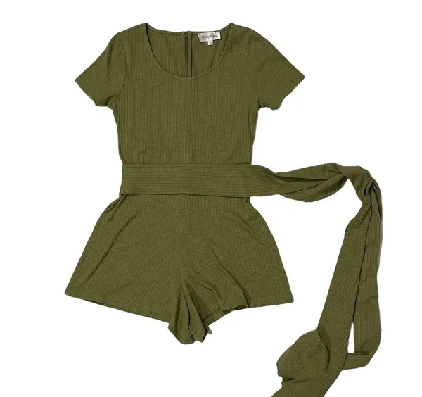 Privacy Please Madison Romper - Olive Green - XS - Image 4
