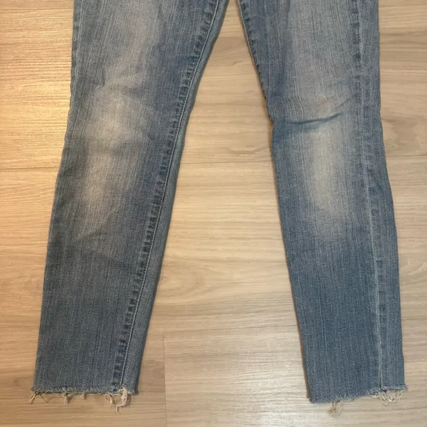 7 For All Mankind Gwenevere Ankle Skinny Blue Jeans raw hem size 24 - Image 5