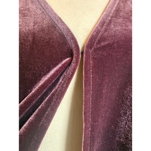 NY&Co XL Purple Velvet Cardigan Long Sleeve Top whimsigoth boho retro grunge y2k - Image 2