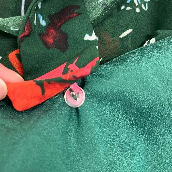 C/MEO Collective Elude Midi Dress Green Floral Front Ruffles‎ Halter Neck XS - Image 10
