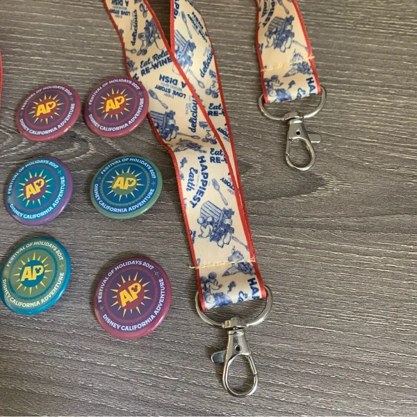Disney Disneyland DCA Annual Passholder Festival Food Wine Holidays Lanyard Pin Set - Image 3