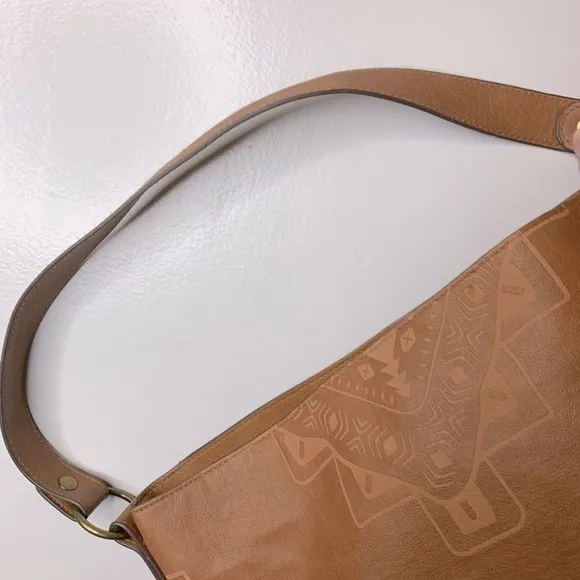Bohemian Brown‎ Vegan Leather Hobo Shoulder Bag - Image 8