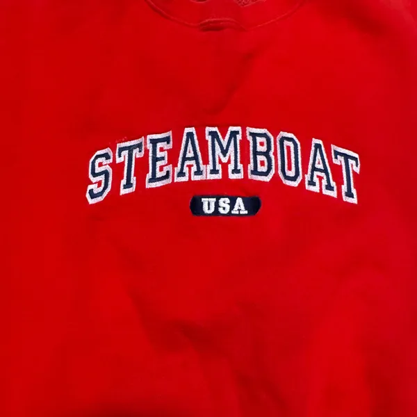 Vintage Red Steamboat USA Crewneck Sweatshirt XL‎ J America Made in USA - Image 2
