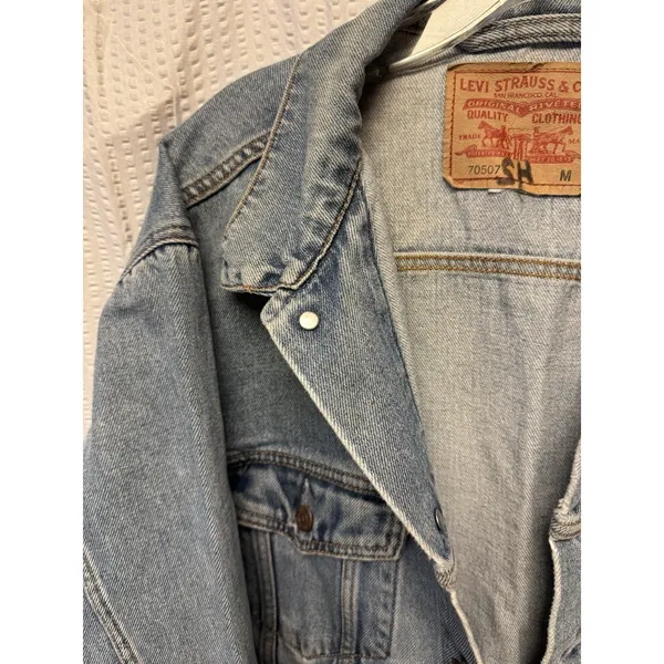 Levi's 70507 Light Wash Denim Trucker Jean Jacket Classic 90s 100% Cotton Medium - Image 11