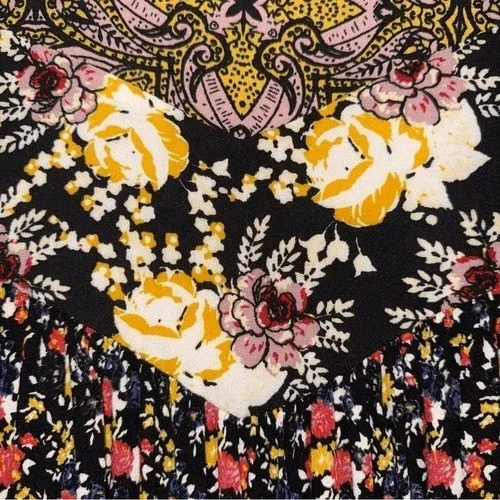 FREE‎ PEOPLE Wildflower Fields Mixed Floral Paisley Tunic Henley Blouse EUC M - Image 6